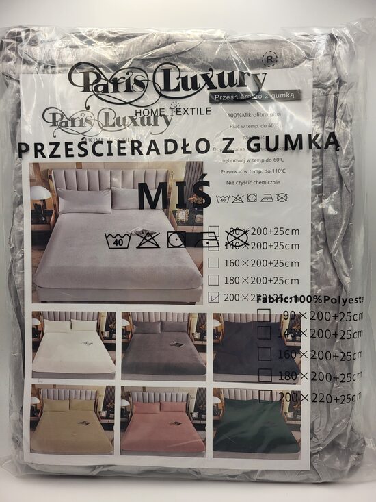 Paris Luxury pliušinė paklodė su guma 200*220