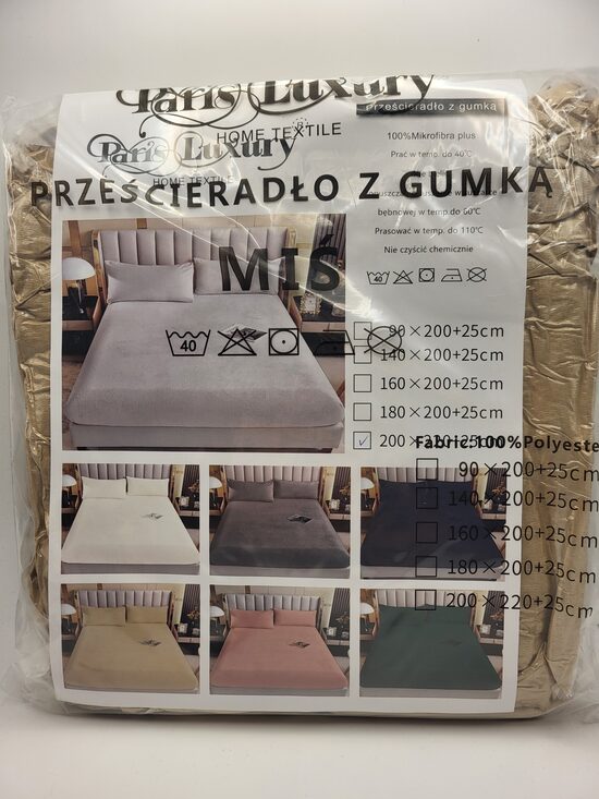 Paris Luxury pliušinė paklodė su guma 200*220