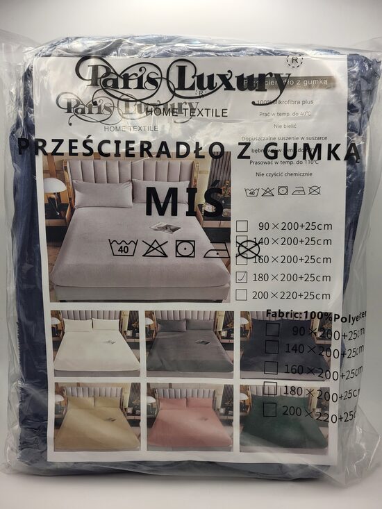 Paris Luxury pliušinė paklodė su guma 180*200