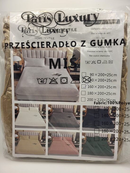 Paris Luxury pliušinė paklodė su guma 160*200