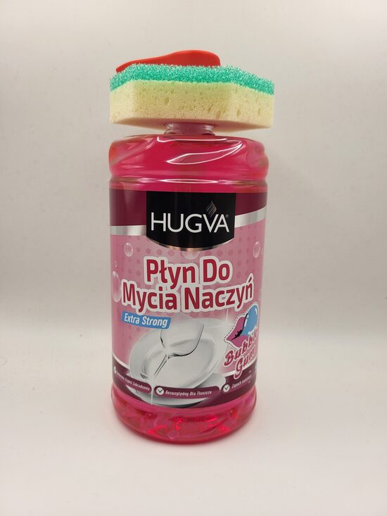HUGVA koncentruotas indų ploviklis BUBBLE GUM su kempine 1 l