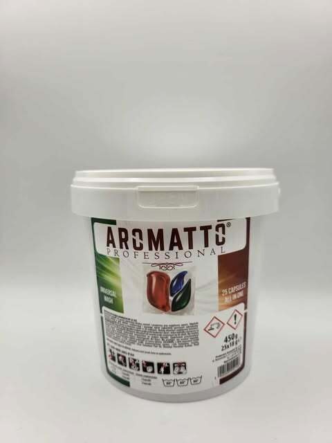 AROMATTO PROFESIONAL  universalios skalbimo kapsulės 3in1. 25 vnt