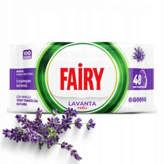 Paviršių valymo servetėlės FAIRY Lavanda 100 vnt