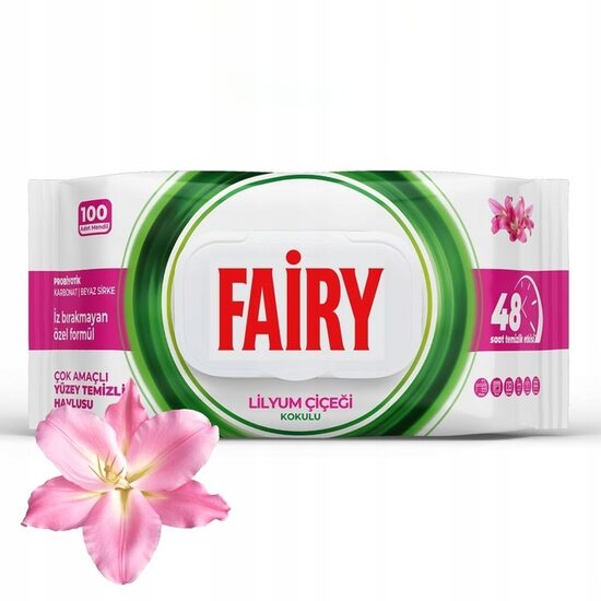 Drėgnos paviršių valymo servetėlės FAIRY   Lilyum 100 vnt