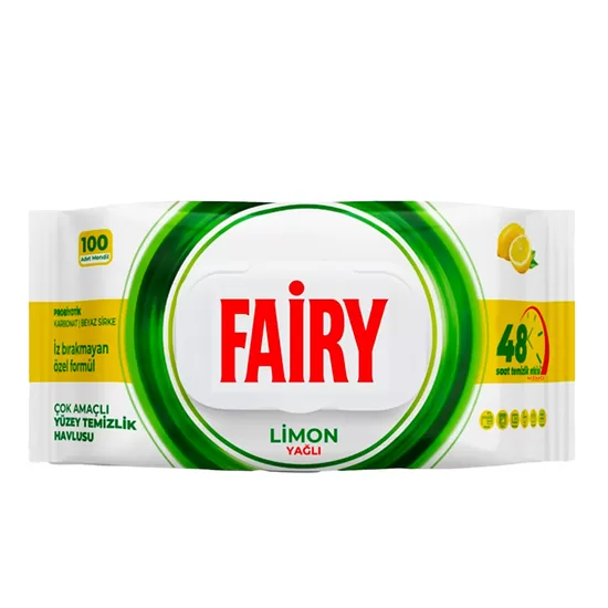 Paviršių valymo servetėlės FAIRY Lemon  100 vnt