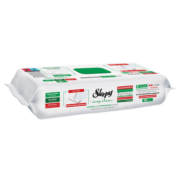 Grindų valymo šluostės SLEEPY  Easy clean White Soap 50 vnt