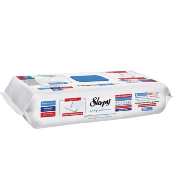 Grindų valymo šluostės SLEEPY  Easy clean Bleach  50 vnt